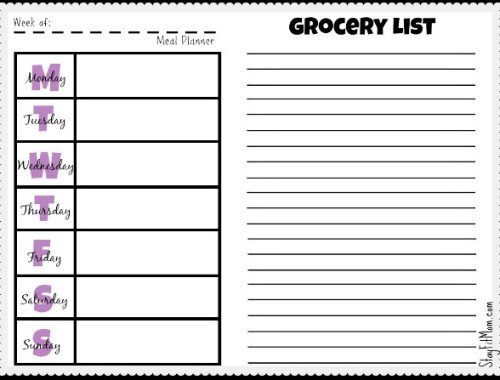 Free Weekly Meal Planner and Grocery List Printable