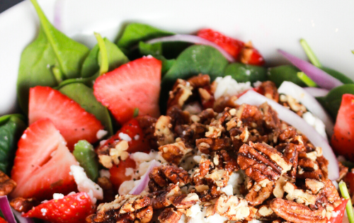 This salad is always a hit for dinner parties! A must try. #stayfitmom #strawberries #poppyseedsalad #summersaladrecipe