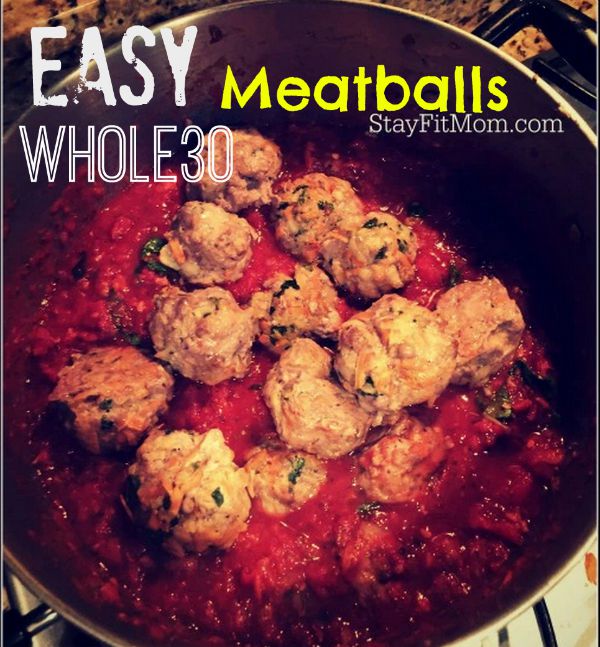 Easy, whole30 compliant meatballs from StayFitMom.com