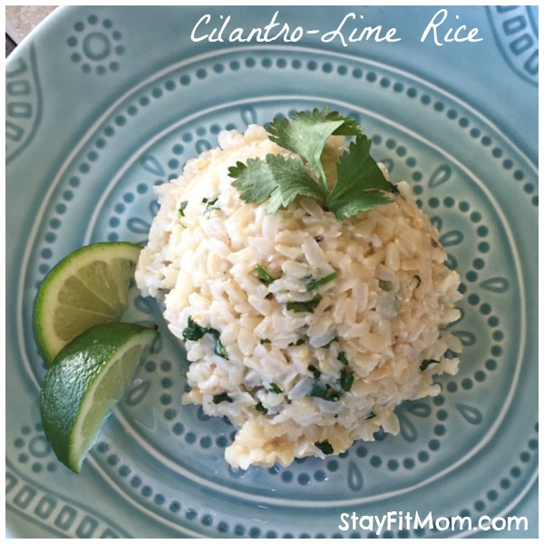 Healthy Cilantro-Lime Rice made with brown rice. Super easy and only 3 ingredients!