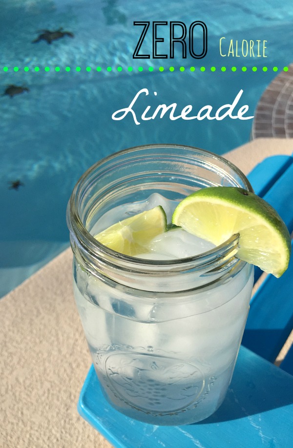 This zero calorie limeade is perfect to drink all summer long!