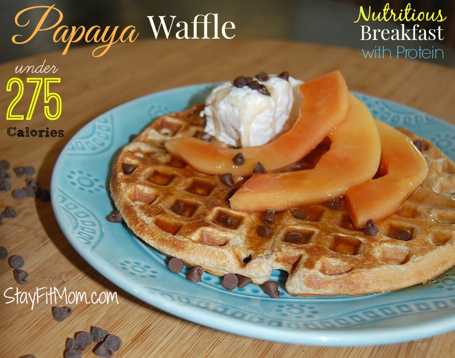 Papaya Waffle recipe using Carnation Breakfast Essentials... a great breakfast option that is nutritious and loaded with protein.