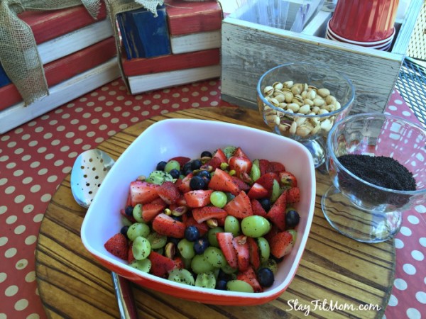 Simple Fruit Salad tossed with fresh lime juice and liquid stevia. This is always a hit when I bring it to BBQ's!