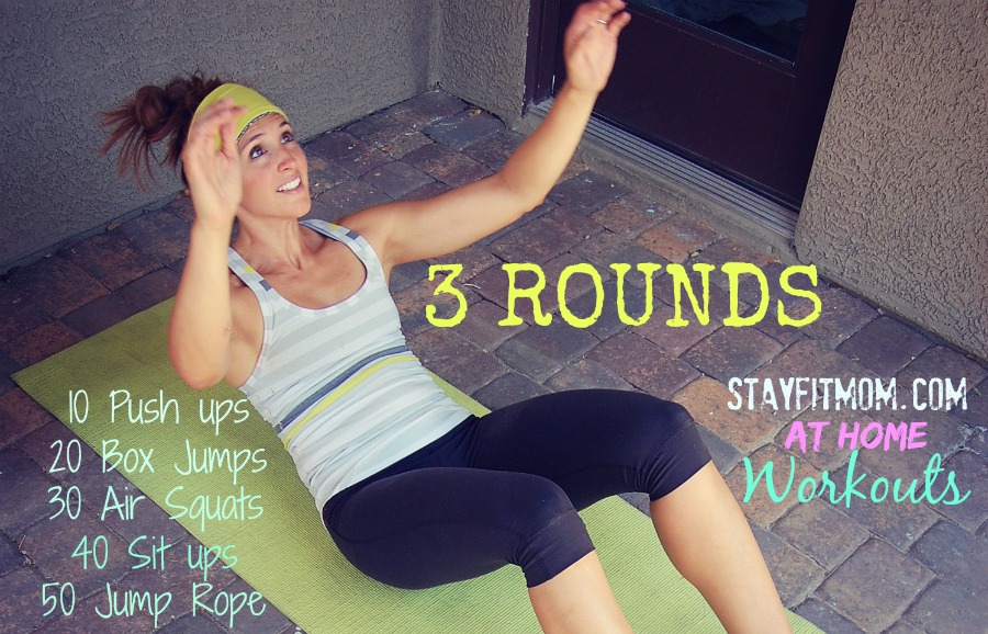 This is at home workout from stayfitmom.com will get your heart rate up and will leave you burning fat all day long.
