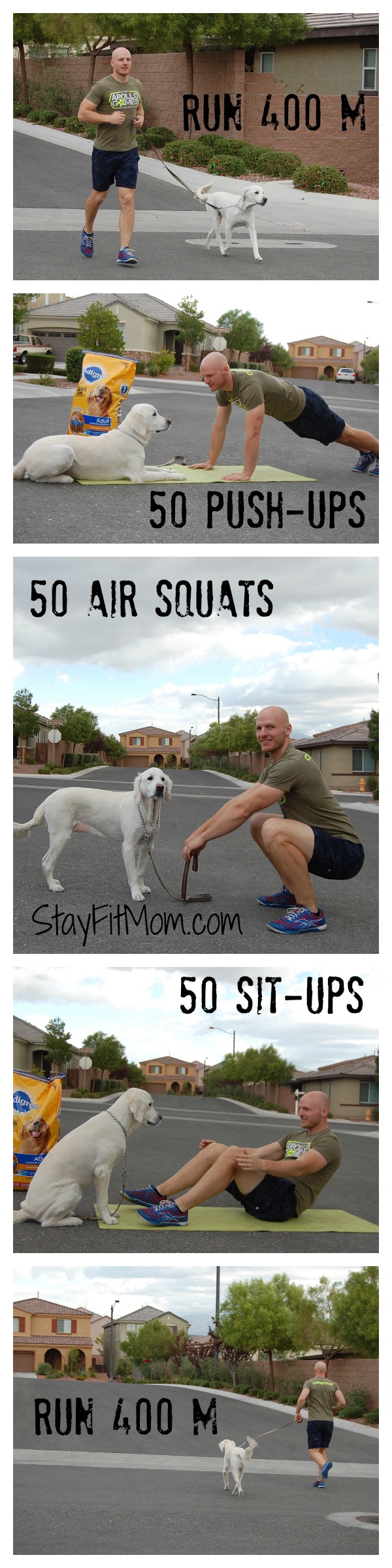CrossFit workout with the family dog from StayFitMom.com!