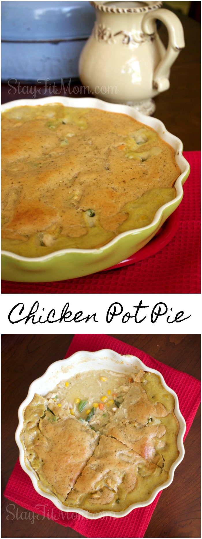 Kodiak Cakes Pancake Mix makes for a great, low fat, Chicken Pot Pie!