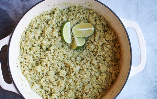 super easy cilantro lime rice for taco night! #stayfitmom #easyrecipe #ricerecipe