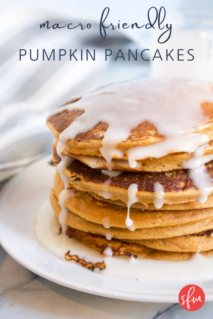Fluffy, high protein pumpkin pancakes your family will love! #stayfitmom #proteinpancakes #pumpkin #pancakes