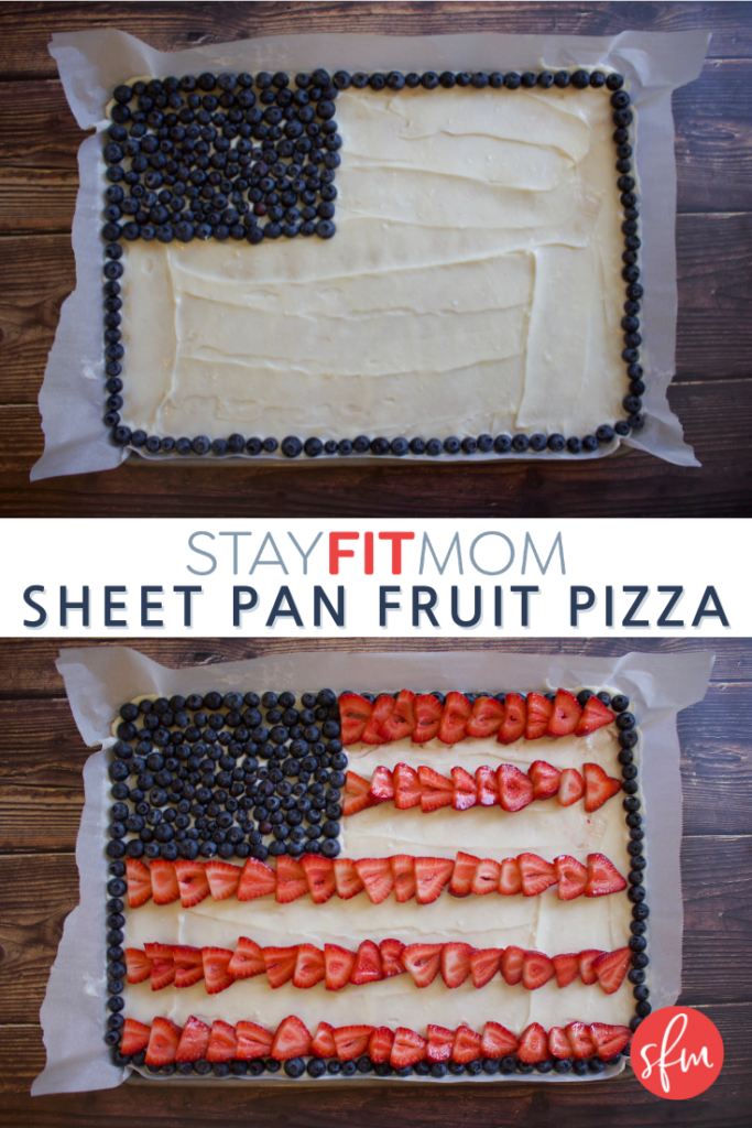4th of July Sheet pan fruit pizza with #macros listed #macrodiet #july4 