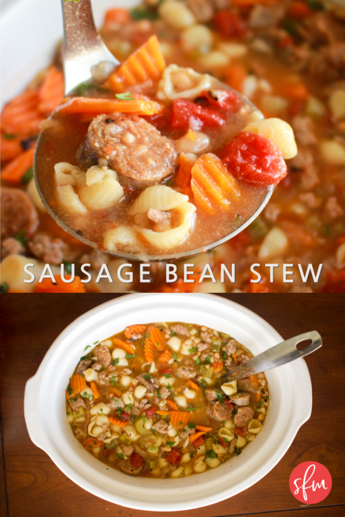 My all time favorite autumn soup #sausagebeanstew #macrofriendly #stayfitmom #soup