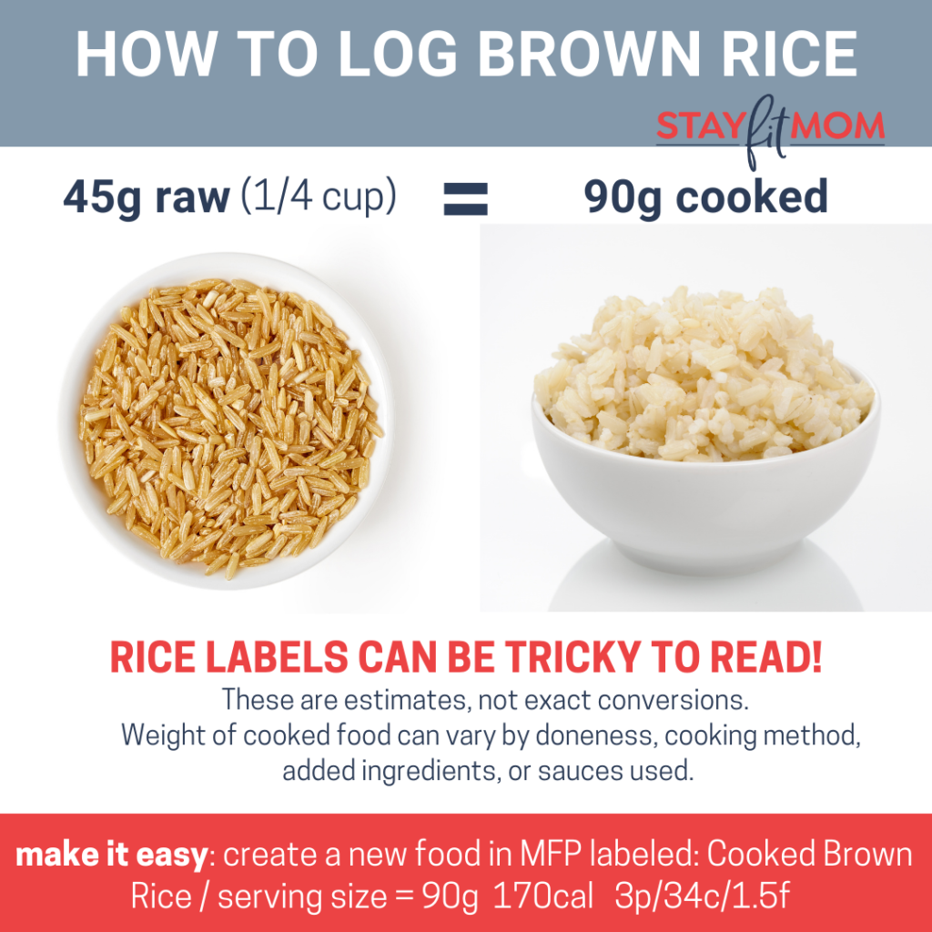 How to calculate the macros of brown rice #stayfitmom #macros #macrodiet