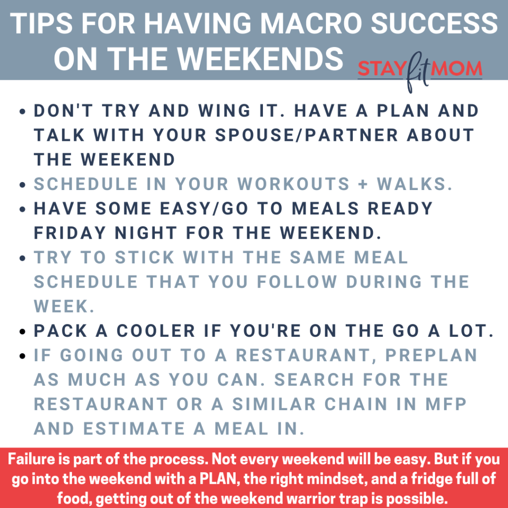 Tips for having macro success on the weekends.
