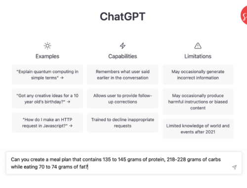 how to utilize Chat GPT for a customized macro meal plan.