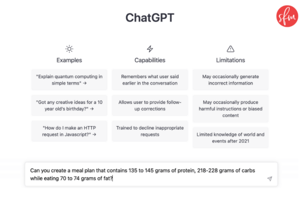 how to utilize Chat GPT for a customized macro meal plan.