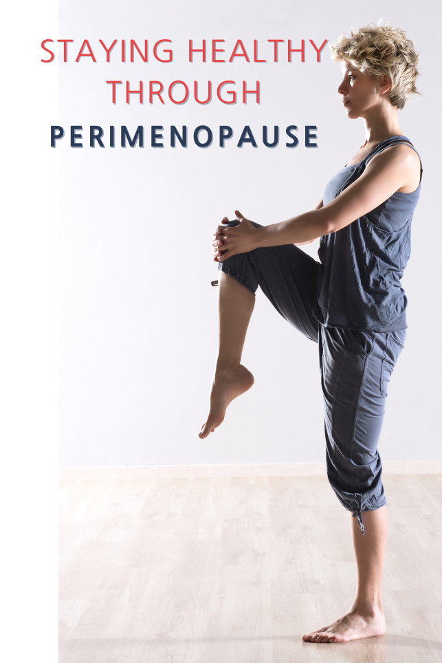 Middle age woman stretching