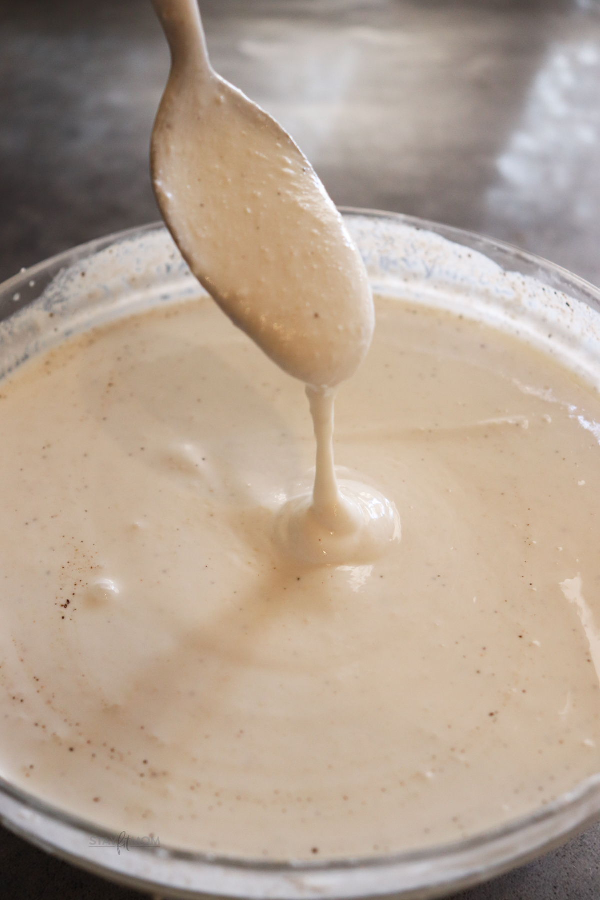 Creamy alfredo sauce.