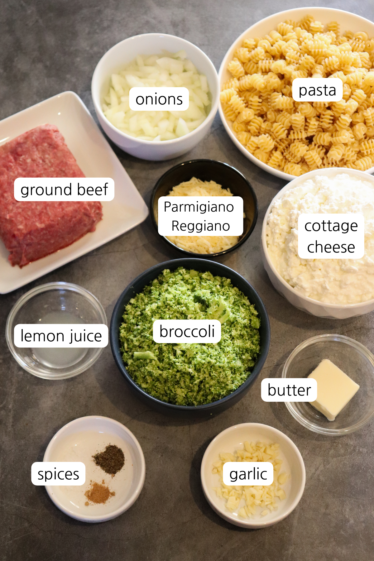 Image of ingredients for Beefy Alfredo Mac