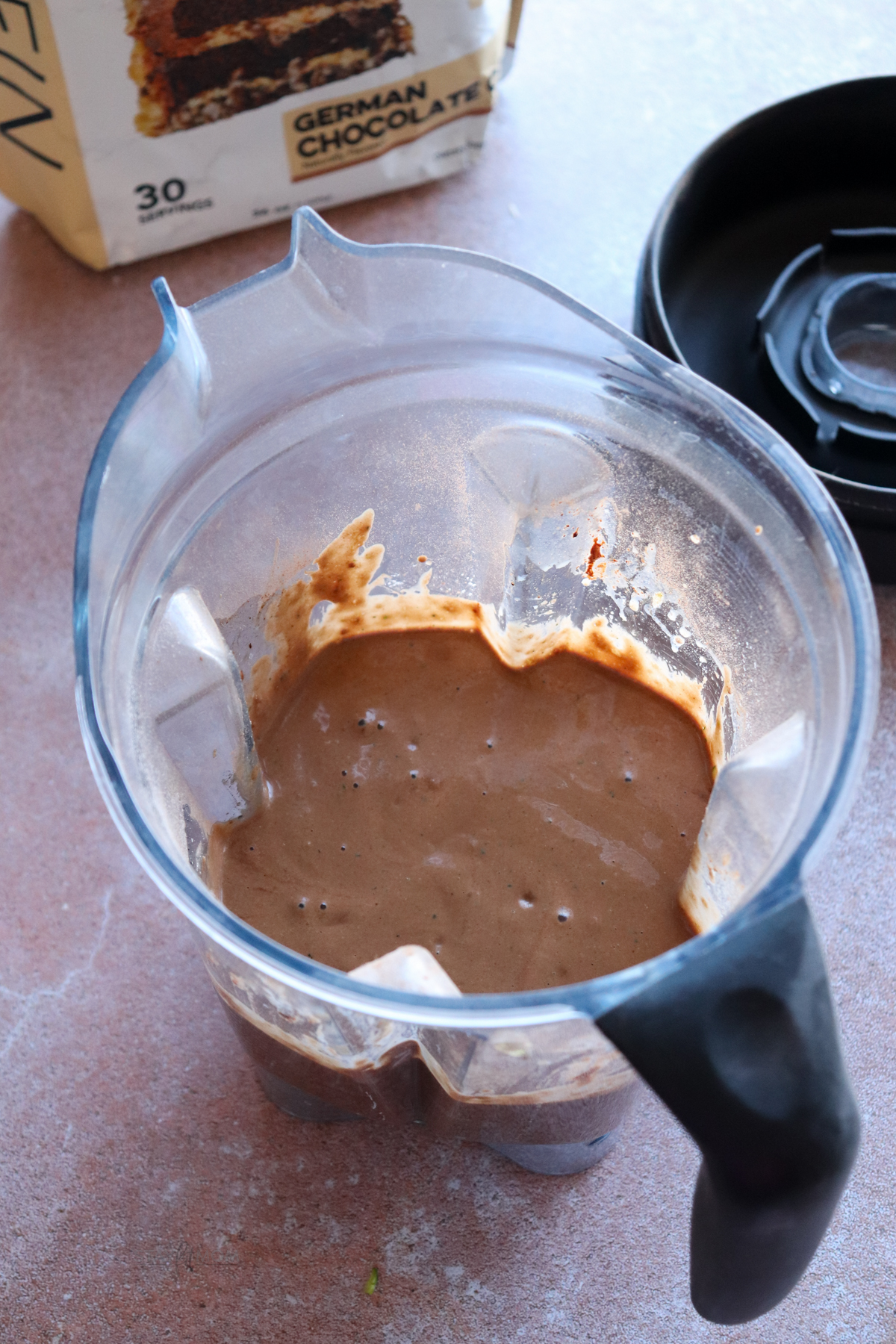 German Chocolate Protein Muffins batter
