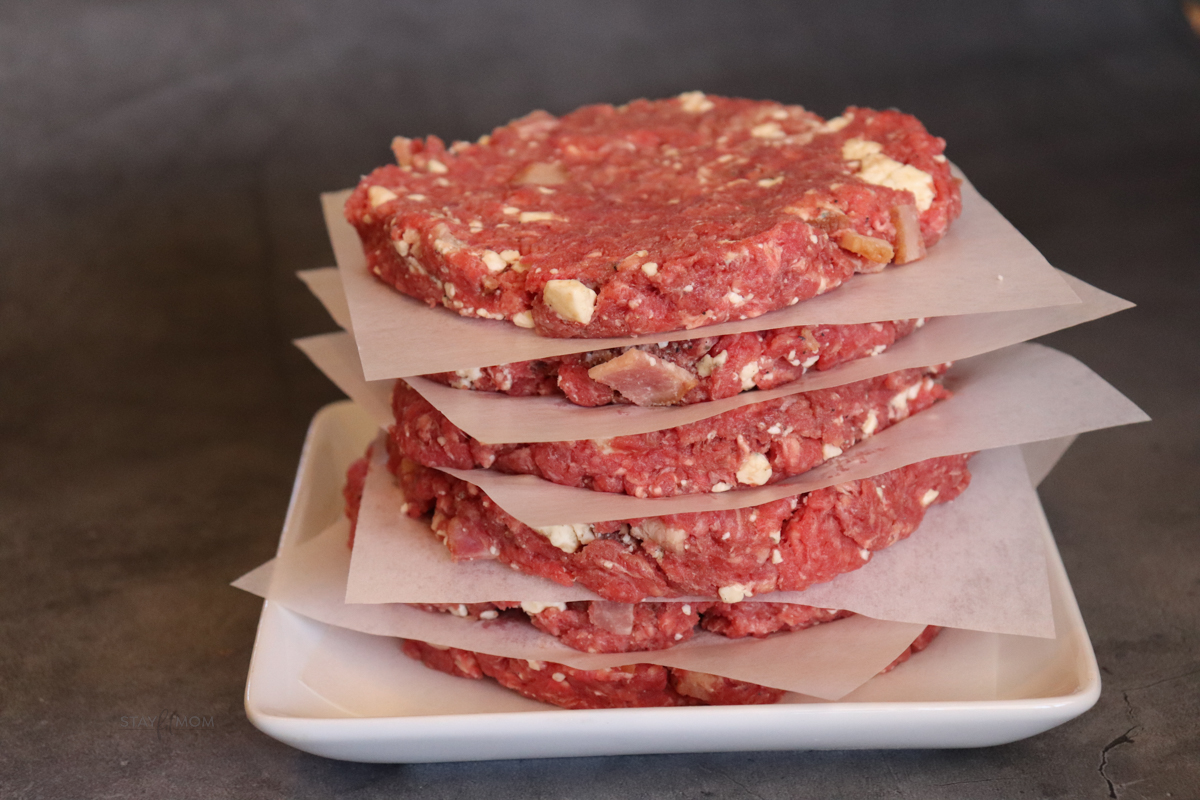 Ground beef patties ready for grilling.