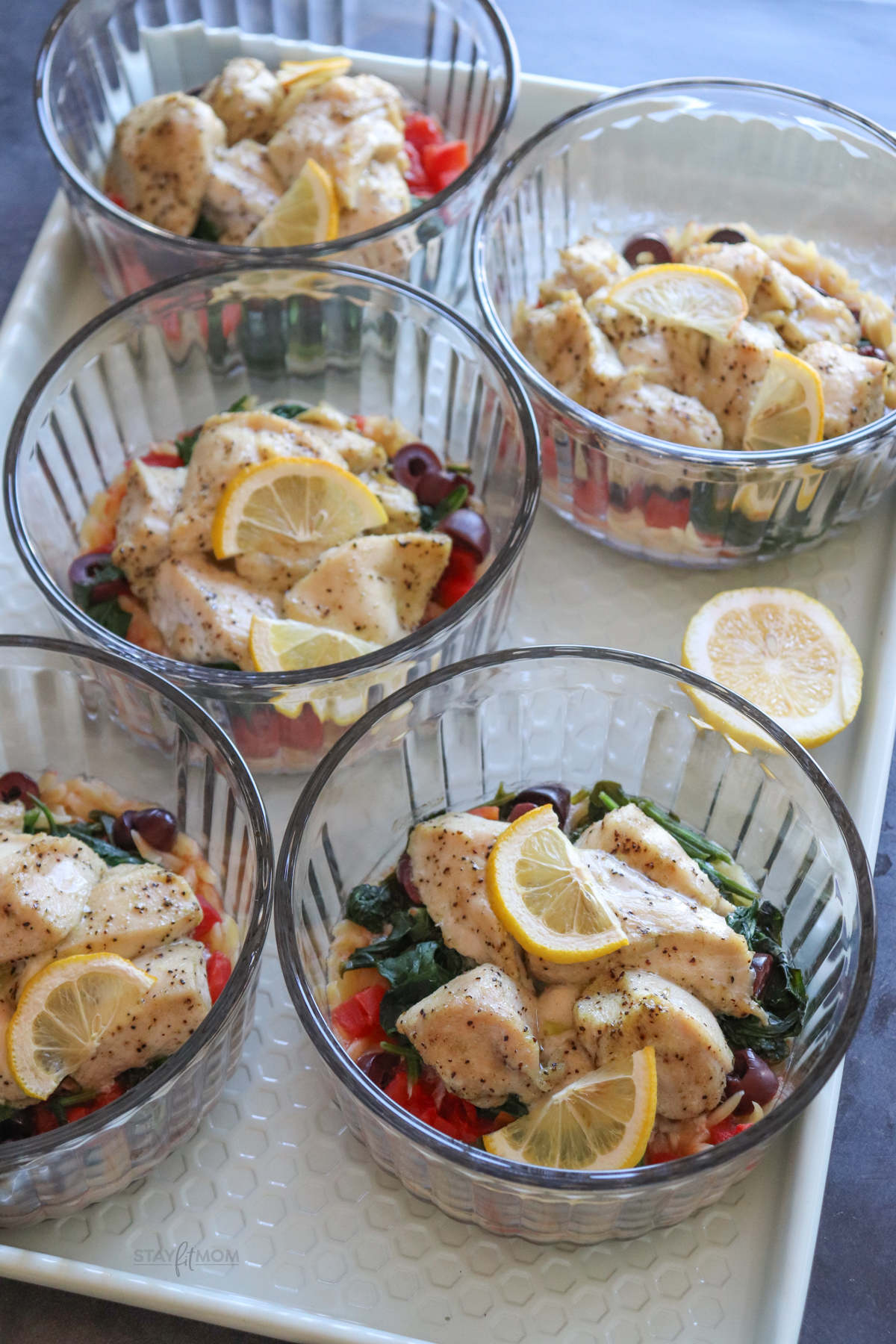 Greek Chicken Orzo Bakes